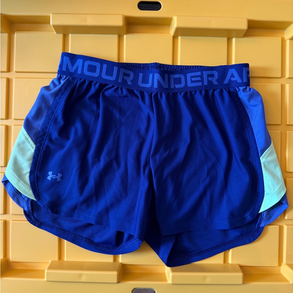 Under Armour Blue Athletic Shorts with Elastic Waistband Size Small